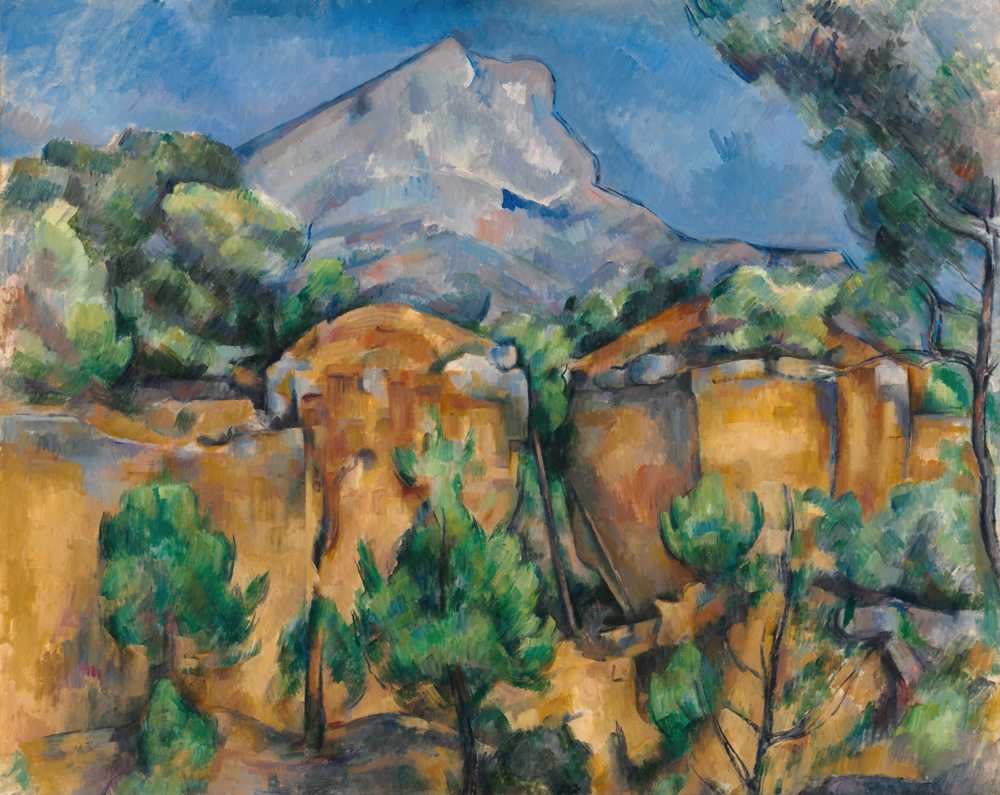 The Montagne Sainte-Victoire seen from the Bibemus quarry (circa 1... - Cezanne