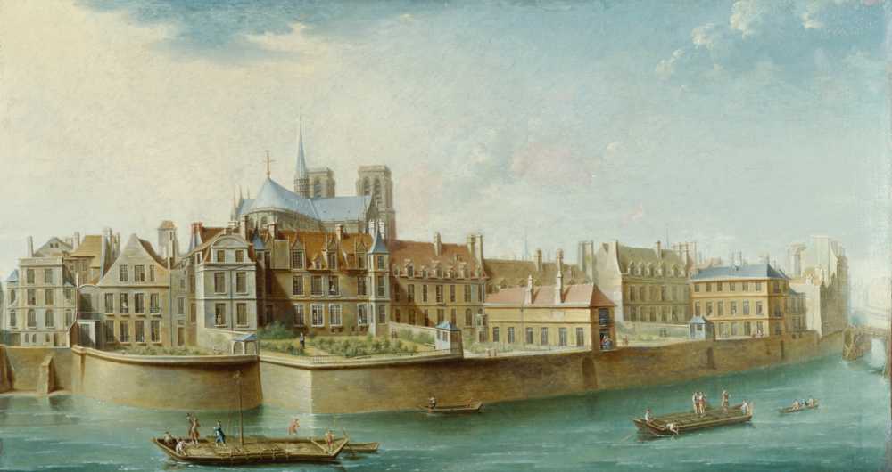 The Notre-Dame Cloister, seen from Île Saint Louis (Quai d’Orl?... - Raguenet
