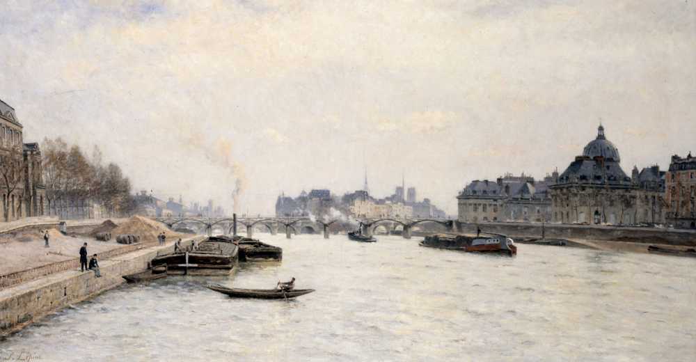 The Pont des Arts, seen from the Pont Royal (1884) - Stanislas Lepine