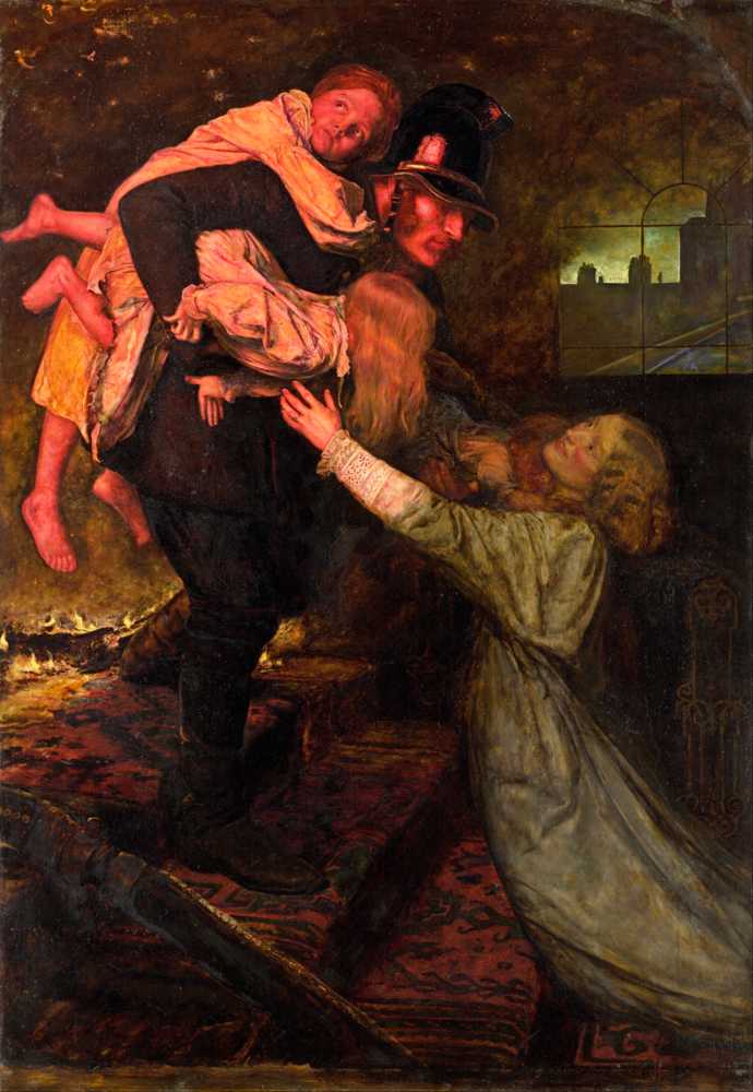 The rescue - John Everett Millais