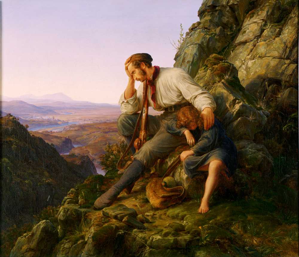 The Robber and His Child - Karl Friedrich Lessing