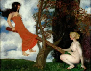 The Seesaw (circa 1898) - Franz von Stuck