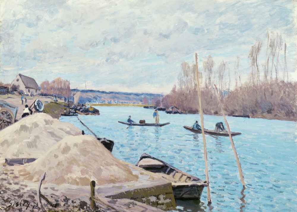 The Seine at Port-Marly, Piles of Sand - Alfred Sisley