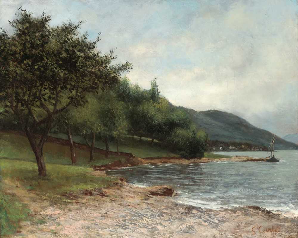 The Shore Of Lake Geneva - Gustave Courbet