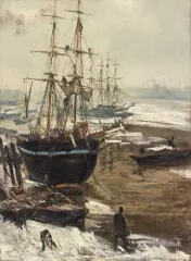 The Thames in Ice (1860) - James Abbot McNeill Whistler