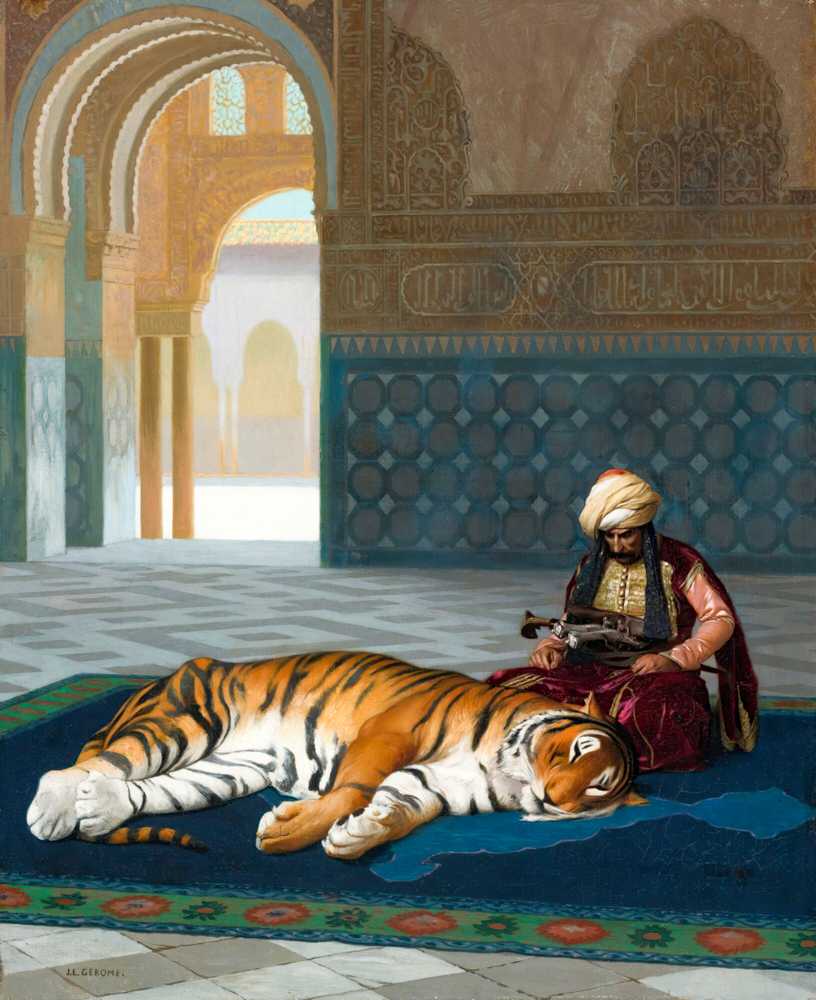 The Tiger and the Guardian - Jean-Leon Gerome