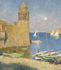 The Tower Of Collioure, Moonrise (1923-1924) - Henri-Jean Guillaume Martin