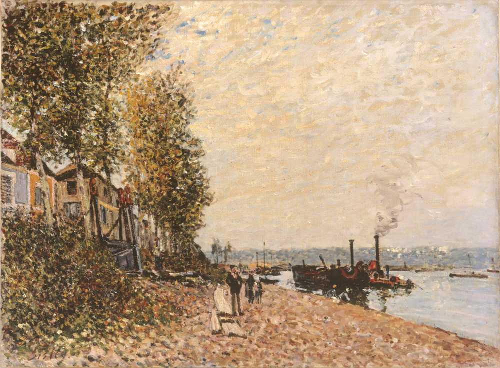 The tugboat, the Loing at Saint-Mammes (1883) - Alfred Sisley