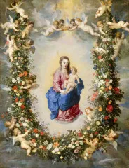 The Virgin And Child Encircled By A Garland Of Flowers H... - Brueghel Jan elder