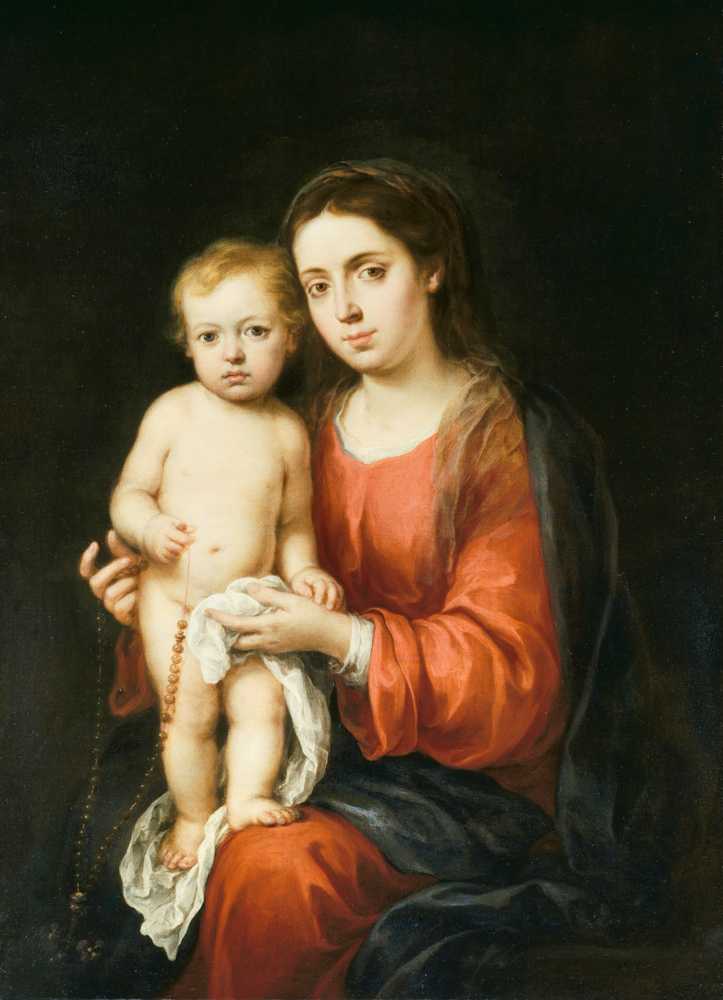 The Virgin and Child with a Rosary - Bartolome Esteban Perez Murillo