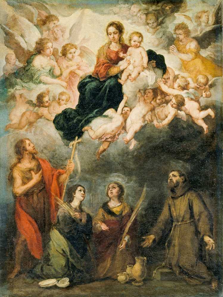The Virgin and Child with Saints - Bartolome Esteban Perez Murillo