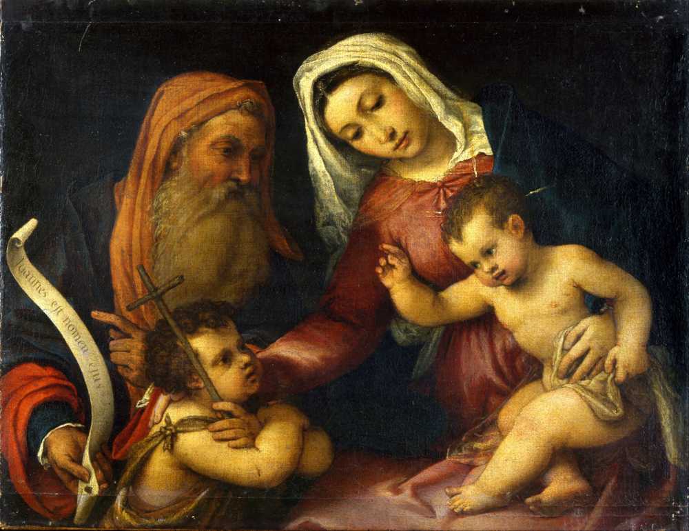 The Virgin and Child with Saints Zacharias and John the Baptist (1546) - Lotto