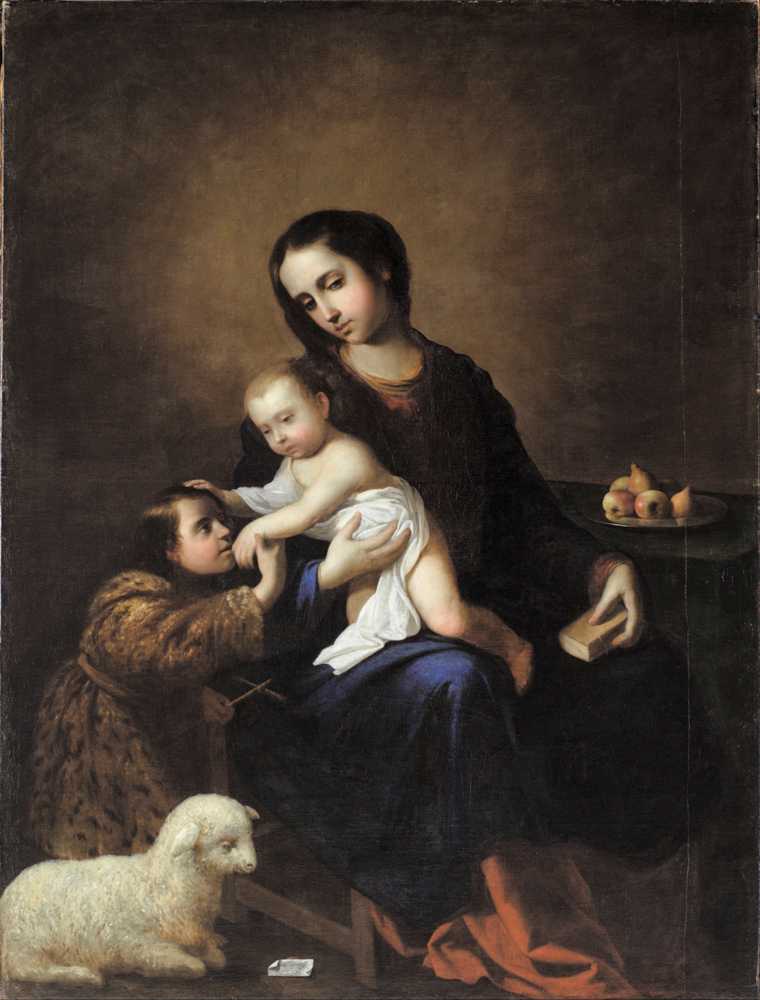 The Virgin And Child With The Infant St John The Baptist (1662) - Zurbaran