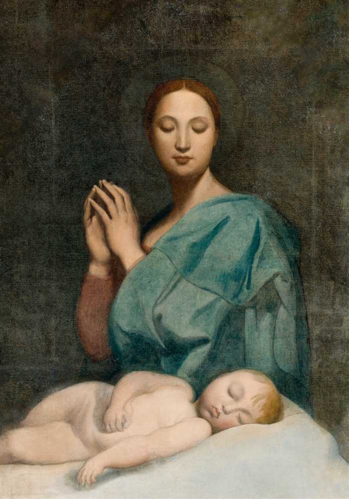 The Virgin With The Sleeping Infant Jesus - Jean-Auguste-Dominique Ingres