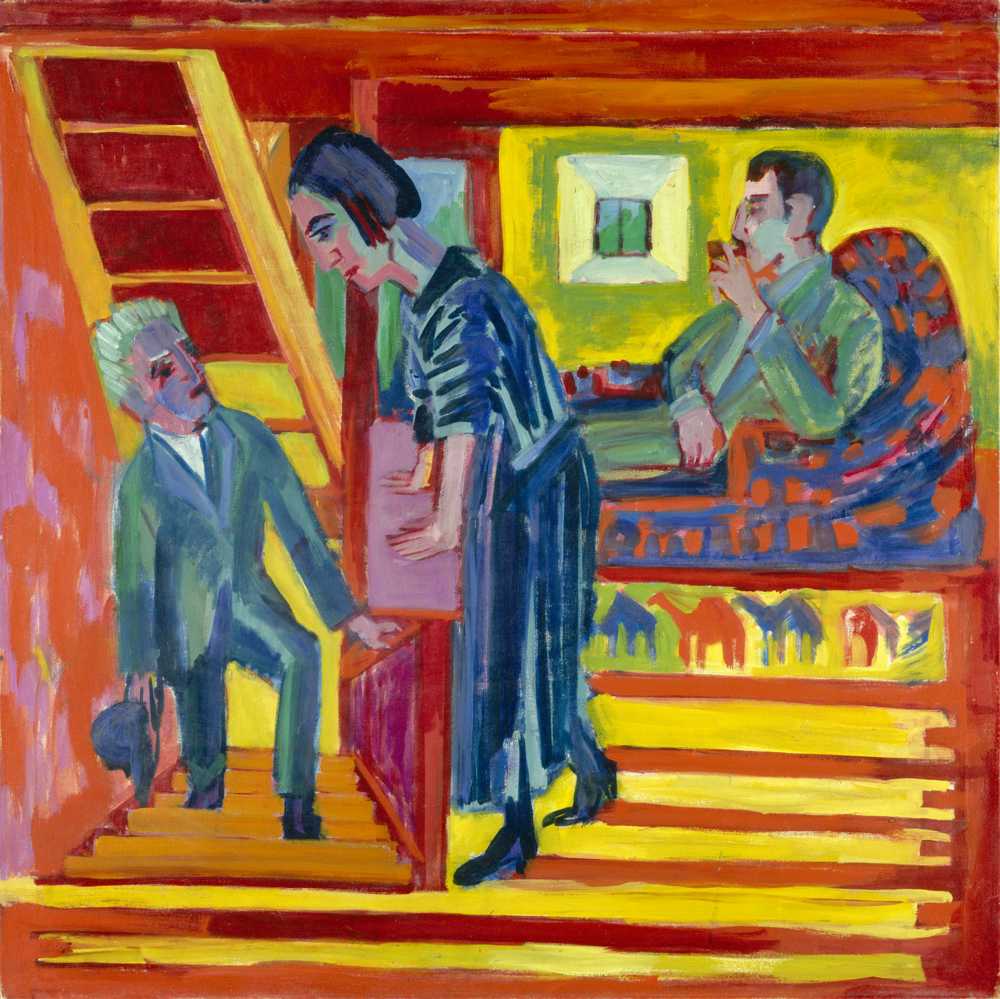 The Visit – Couple and Newcomer (1922) - Ernst Ludwig Kirchner