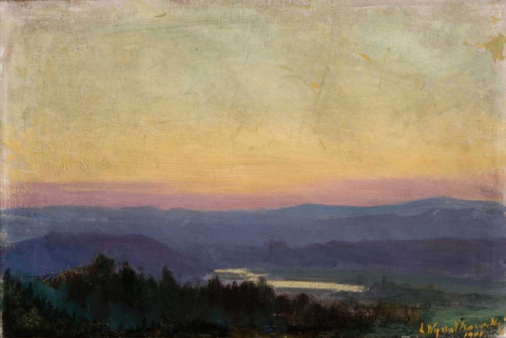 The Vistula near Tyniec at Sunset (1901) - Leon Wyczółkowski