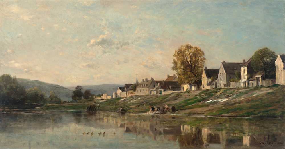 The Washers on the banks of the Seine at Bonnieres (1860) - Daubigny