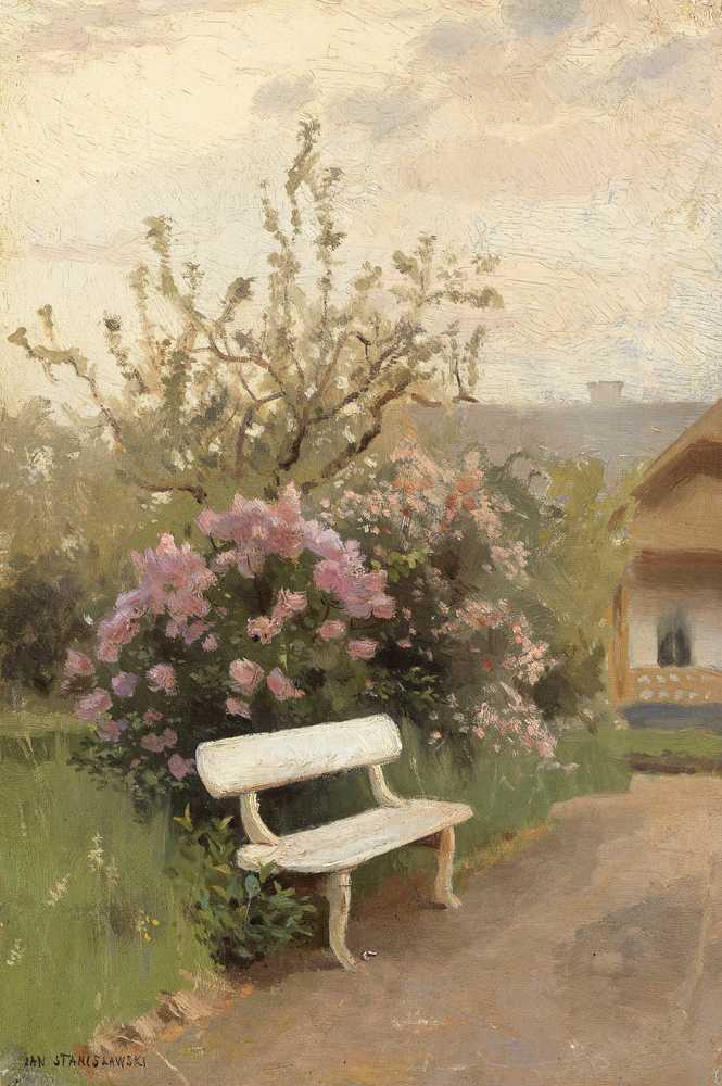 The White Garden Bench (ca. 1880-90) - Jan Stanisławski