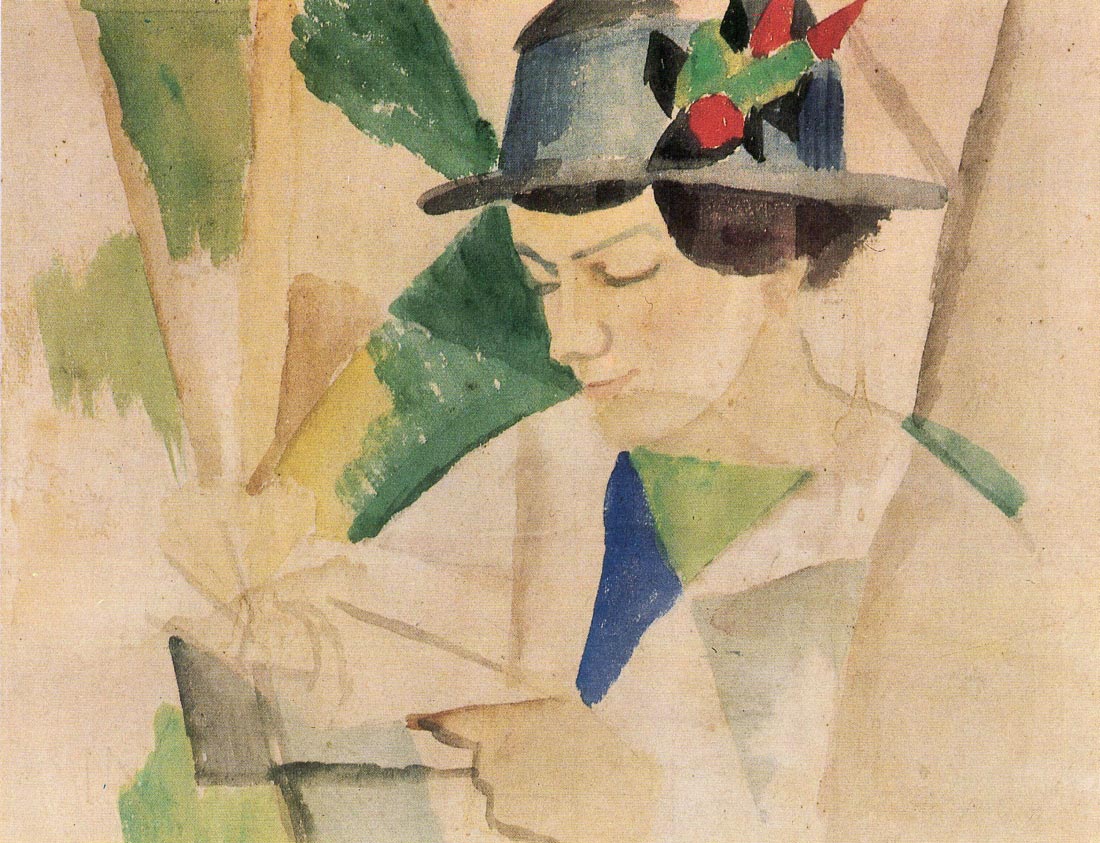The wife of the painter, reading - August Macke