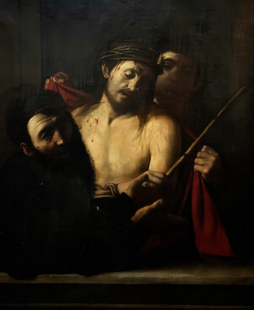 The Crowning of Thorns probably by Caravaggio