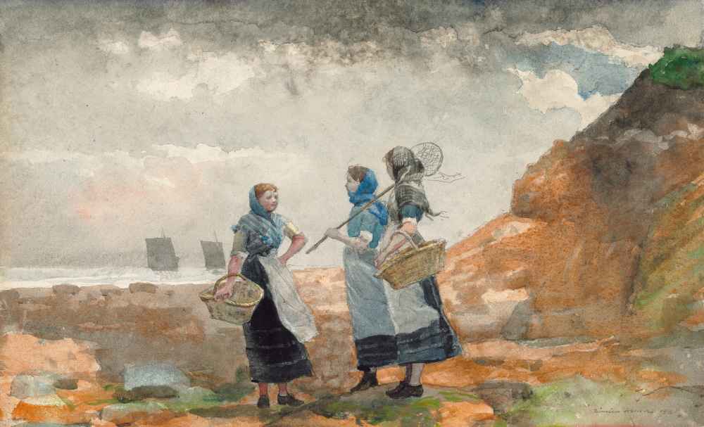 Three Fisher Girls, Tynemouth - Winslow Homer