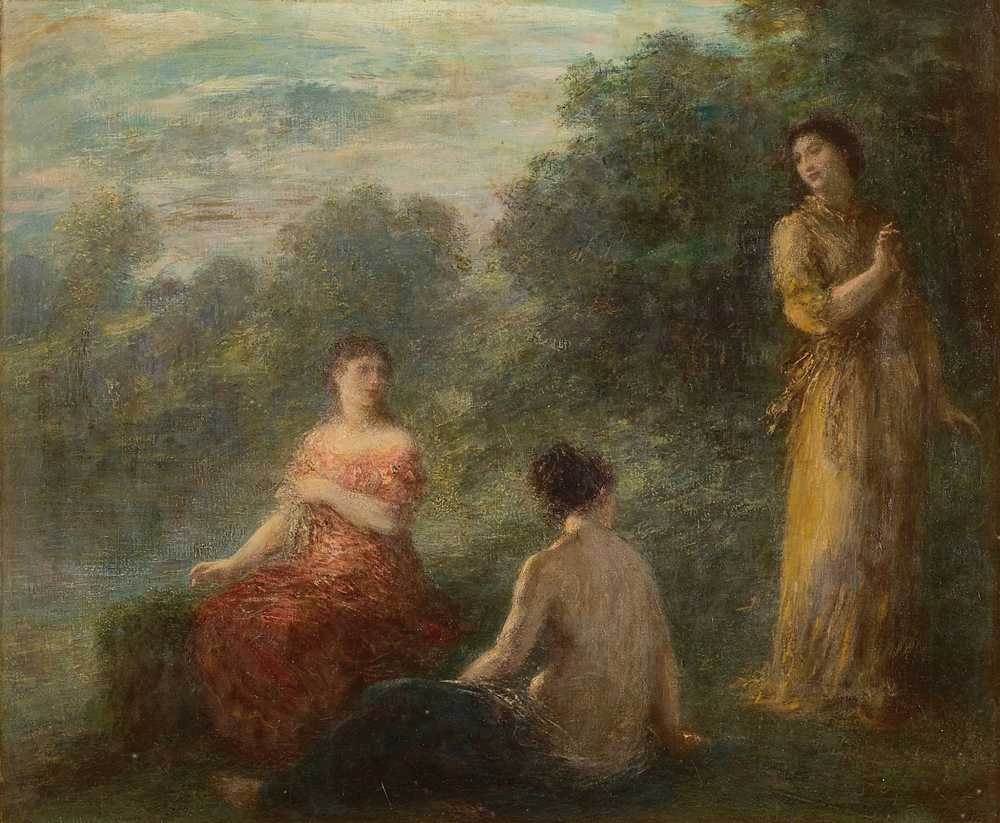 Three Nymphs Near A Spring - Henri Fantin-Latour
