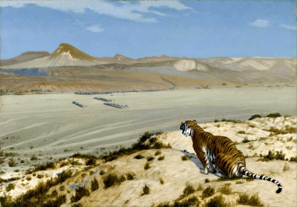 Tiger on the Watch (circa 1888) - Jean-Leon Gerome
