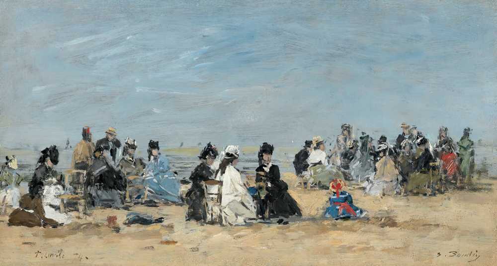 Trouville, Beach Scene (1874) - Eugene Boudin