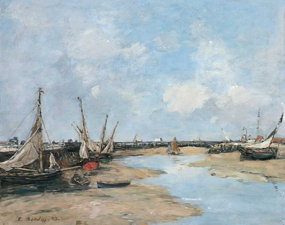Trouville, The Piers, Low Tide (1888) - Eugene Boudin