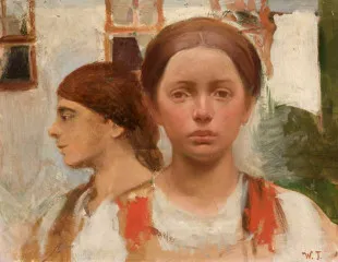 Two female heads - Włodzimierz Tetmajer