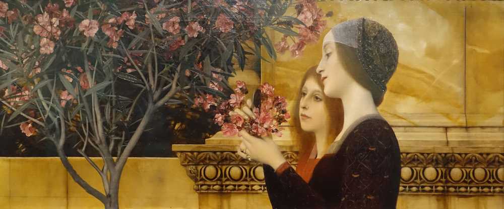 Two Girls with an Oleander Bush (ca. 1890-1892) - Gustav Klimt