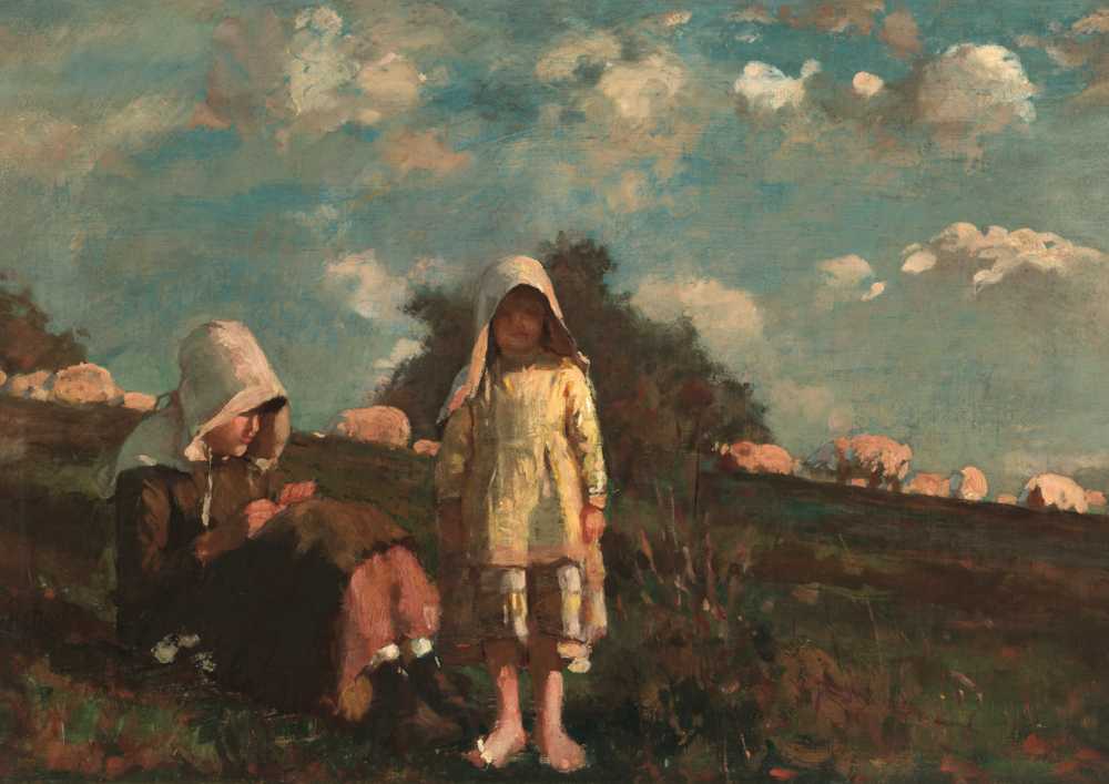 Two Girls with Sunbonnets In a Field (1878) - Winslow Homer