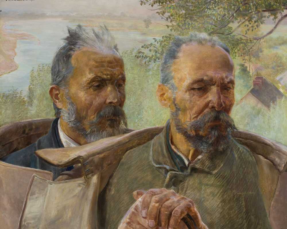 Two heads of old men (1901) - Jacek Malczewski