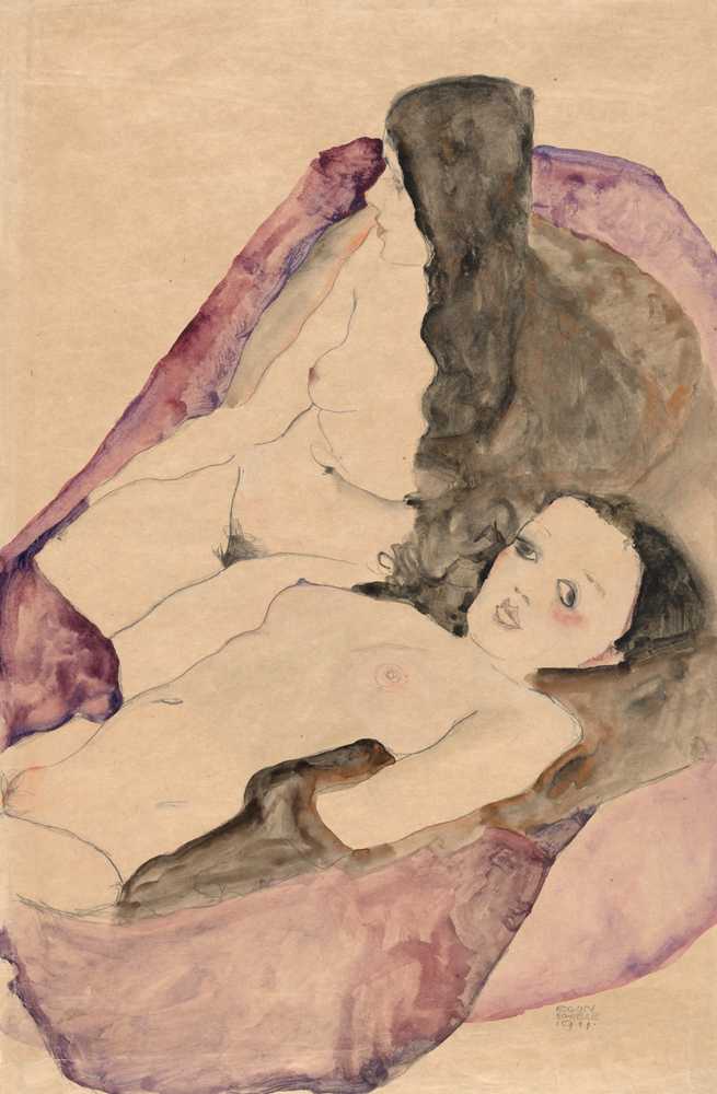 Two Reclining Nudes (1911) - Egon Schiele