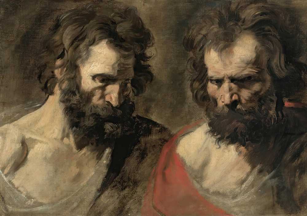 Two Studies Of A Bearded Man - Antoon Van Dyck