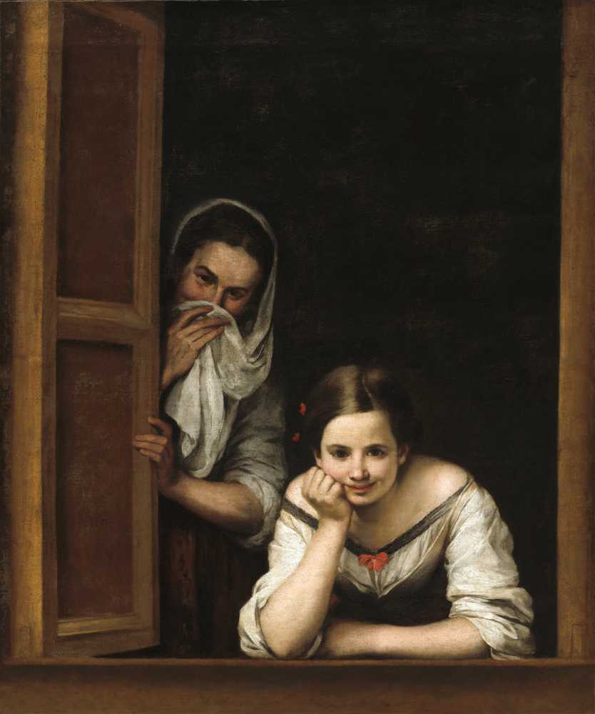 Two Women at a Window - Bartolome Esteban Perez Murillo