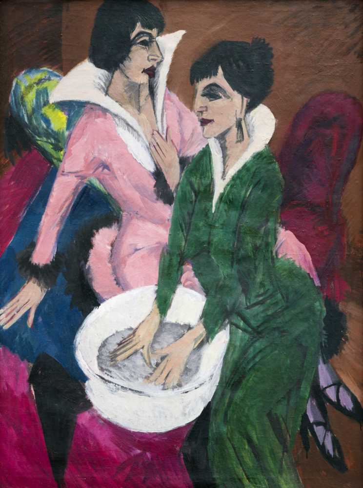 Two Women by a Sink; The Sisters (1913) - Ernst Ludwig Kirchner