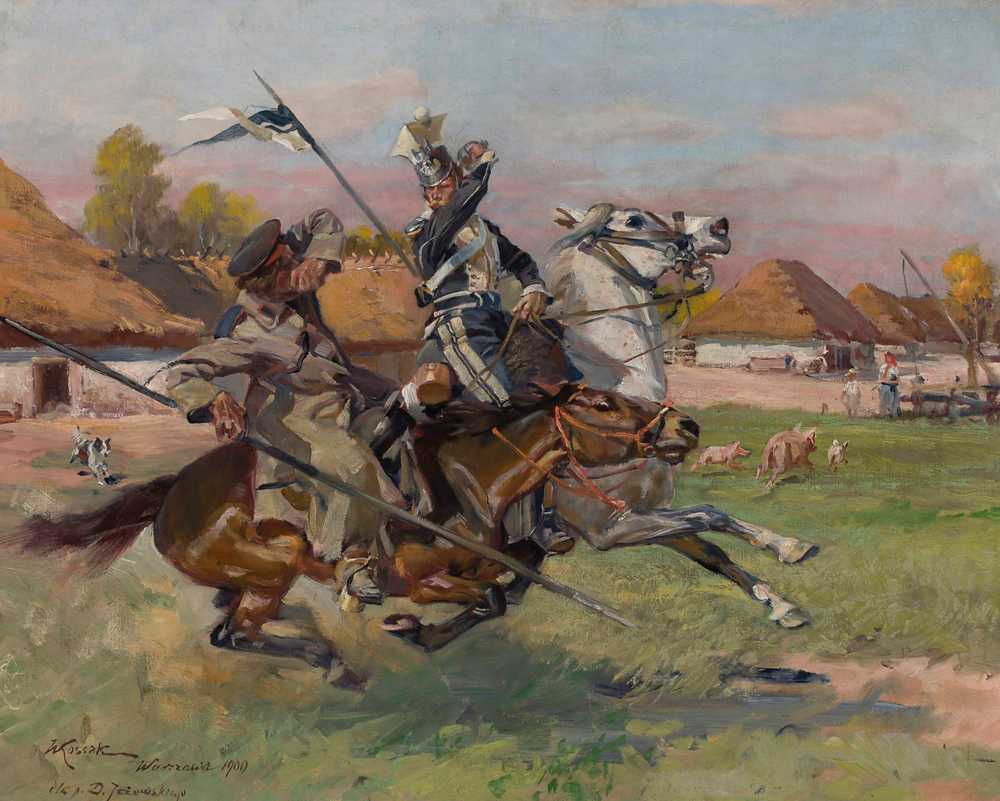 Uhlan fighting a Cossack (1900) - Wojciech Kossak