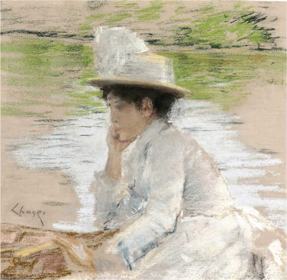 Untitled (Portrait of Mrs. Chase) (ca 1886) - William Merritt Chase