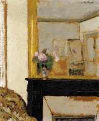 Vase of Flowers on a Mantelpiece - Jean-Edouard Vuillard