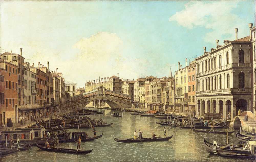 Venice, the Grand Canal from the Palazzo Dolfin-Manin to the Rial... - Canaletto