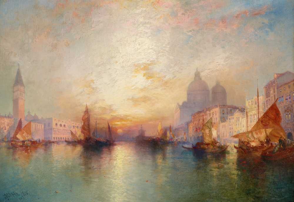 Venice; Grand Canal at Sunset (1906) - Thomas Moran