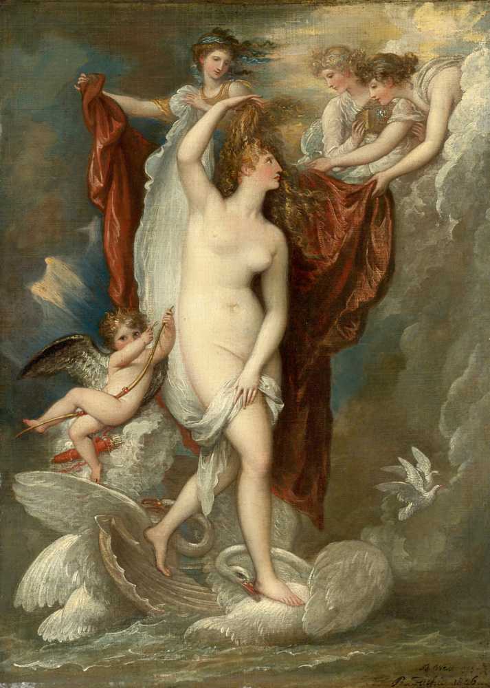 Venus At Her Birth Attired By The Three Graces - Benjamin West
