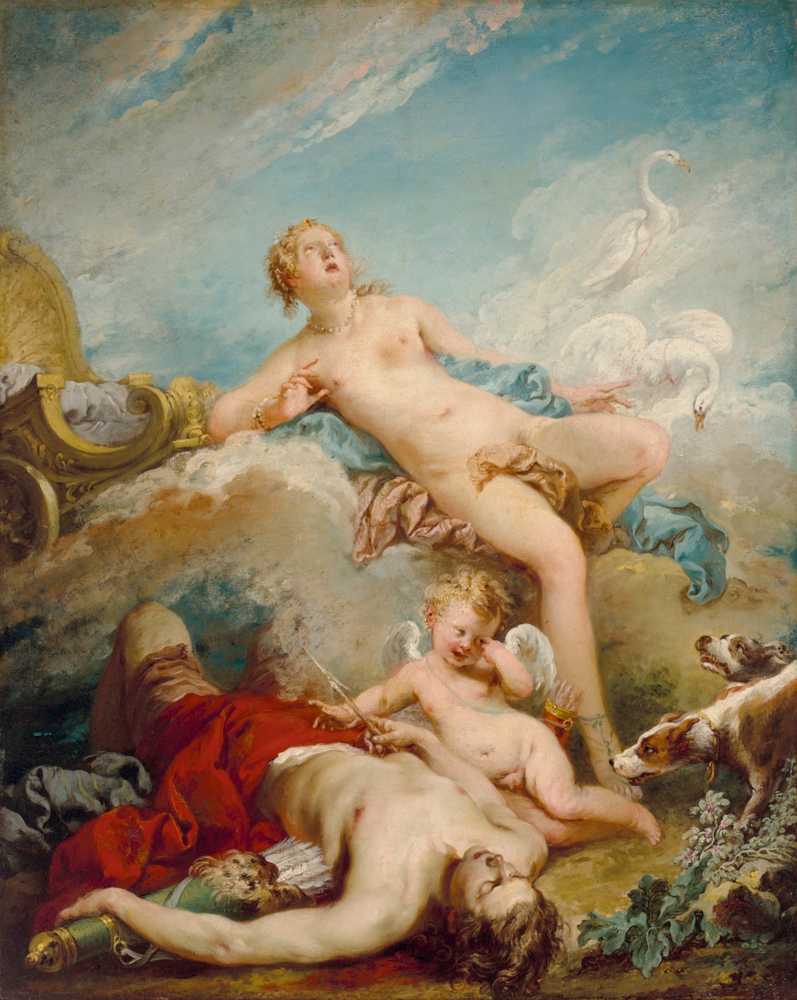 Venus discovering the dead Adonis - Francois Boucher