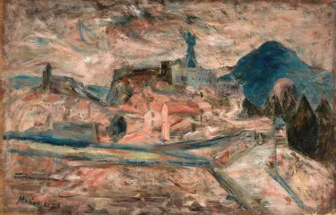 View of a small town in the mountains (Le Puy) (1921) - Tadeusz Makowski