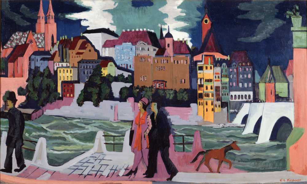 View of Basel and the Rhine (1927–28) - Ernst Ludwig Kirchner