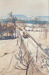 View of the Kościuszko Mound. Gray Day (1905) - Stanisław Wyspiański
