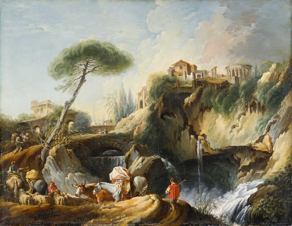 View of Tivoli with the Temple of Vesta - Francois Boucher
