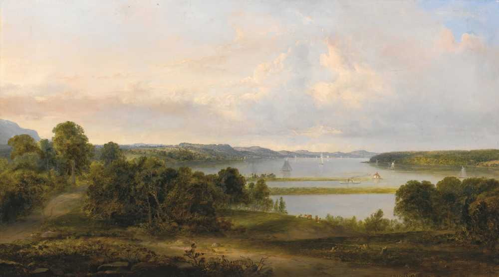 View On The Hudson Near Tivoli (1847) - Thomas Doughty