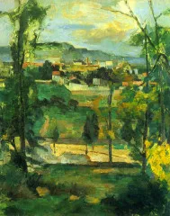 Village behind the trees, Ile de France - Cezanne